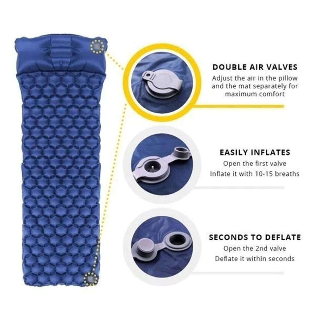 Colchoneta de Camping inflable para viaje, colchón de aire, colchoneta de camping ultraligera portátil para exteriores 185X56X5cm