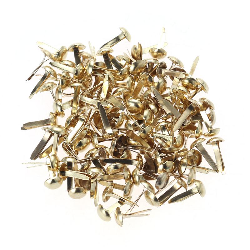 100Pcs Mini Brads Diverse Kleuren Ronde Brad Pastel Brads Voor Scrapbooking Ambachten Maken Stempelen En Diy-8x2 0mm/5.5x11mm: 5.5x11mm Golden