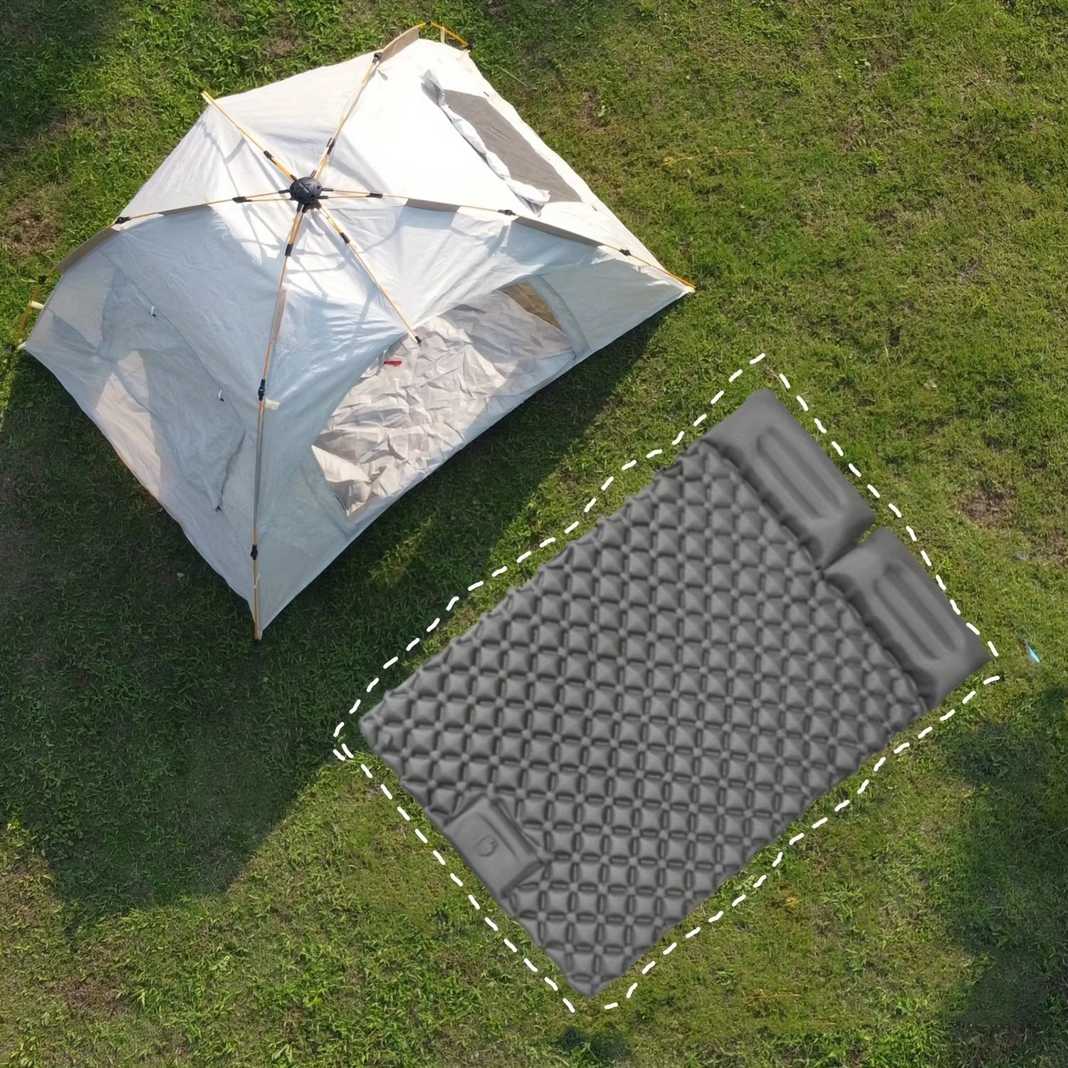 Udendørs camping liggeunderlag foldbart liggeunderlag strandmadras med puder ultralet luftmåtte rejse vandreture