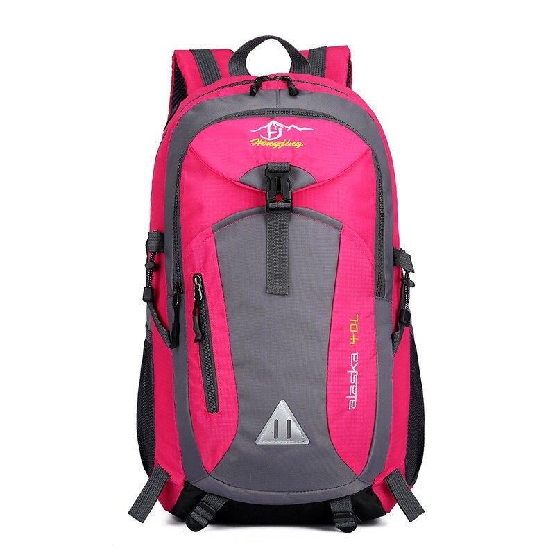 Waterproof Camping Hiking Climbing Rucksack 40L Outdoor Sports Travel Bag Men Women Mountain Trekking Cycling Backpack: Rose Red