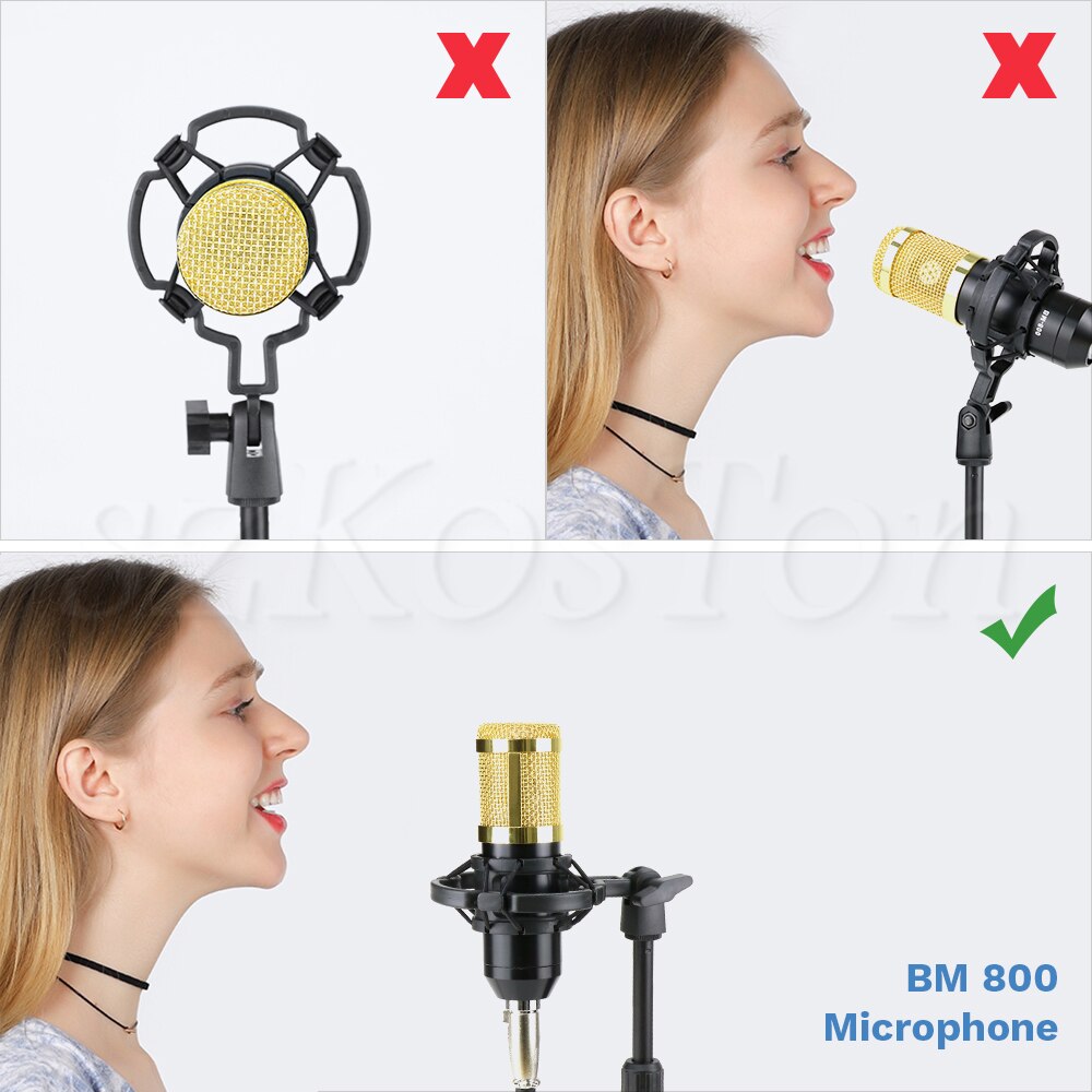 Profession bm 800 Condenser Microphone Karaoke Gaming Studio Recording bm800 Microphone for Computer Phantom Power Voice Changer