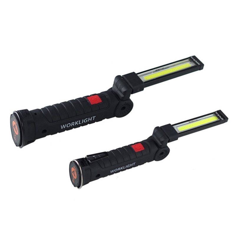 USB Rechargeable With Built-in Battery Set Multi Function Folding Work Light COB LED Camping Torch Flashlight