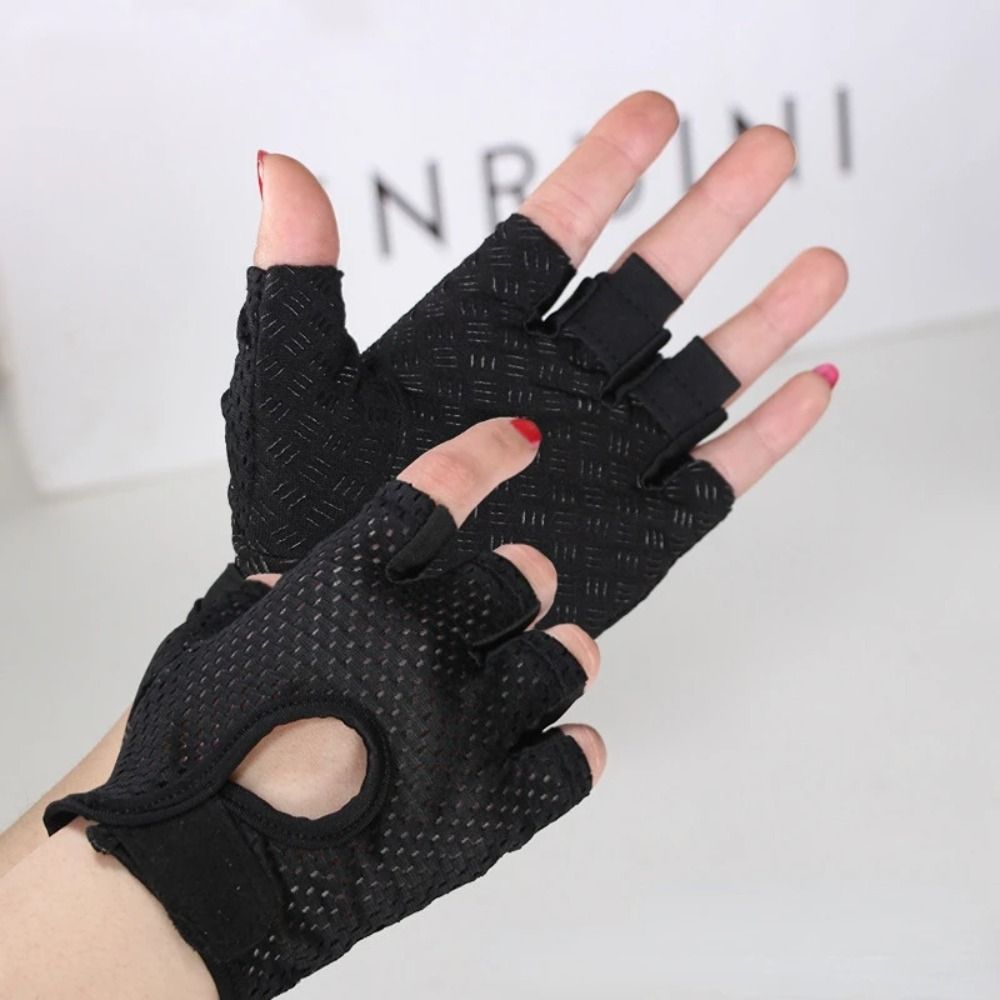 Guantes sin dedos para entrenamiento de culturismo, antideslizantes, transpirables, para Fitness, gimnasio, para hombre y mujer: Verde militar / M