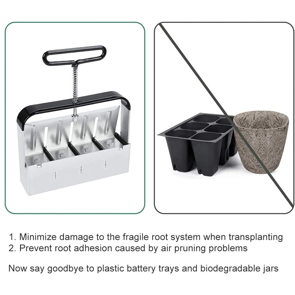 Manual Square Soil Blocker 2-inch Soil Block Maker with Handle for Garden Tool-minimize the damage to the fragile root system