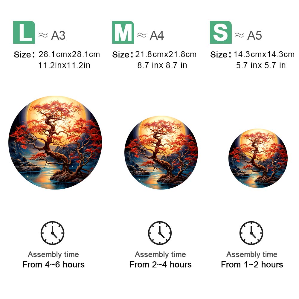 Wooden puzzle Autumn color tree delicate box Valentine's Day Irregular animal shape Christmas puzzle adult decompressi