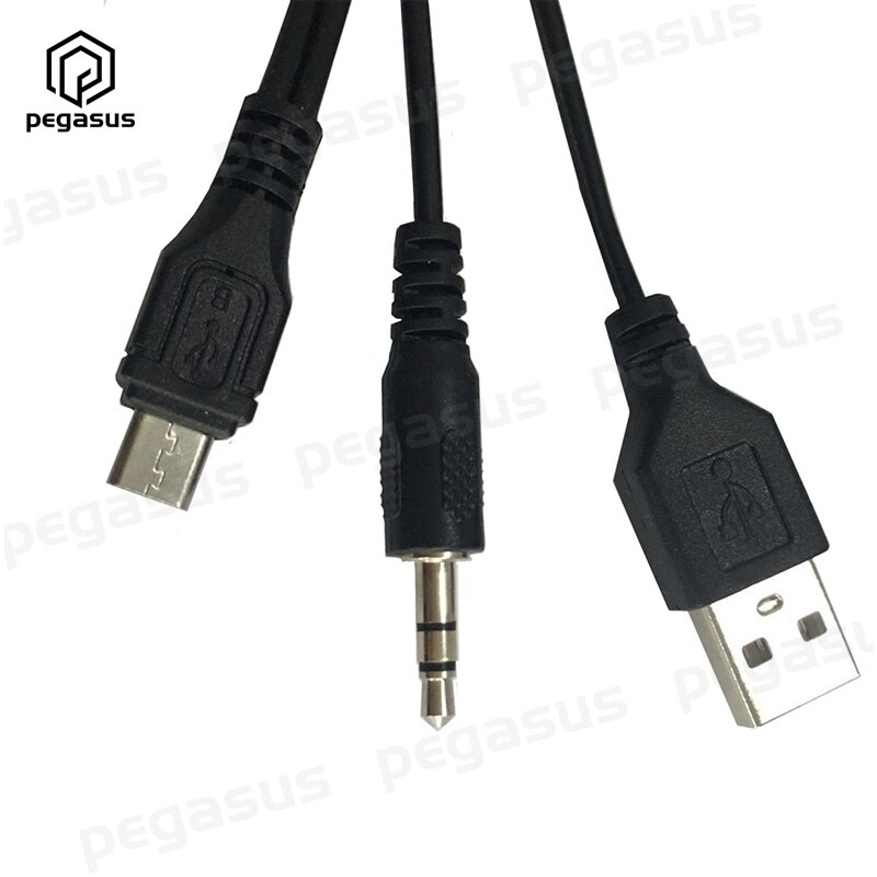 0.5M Micro 5 Pin Male Naar Dc 3.5Mm Jack + Usb 2.0 Male Audio Kabel Voor Android Apparaat s7 Aux Lading Cord