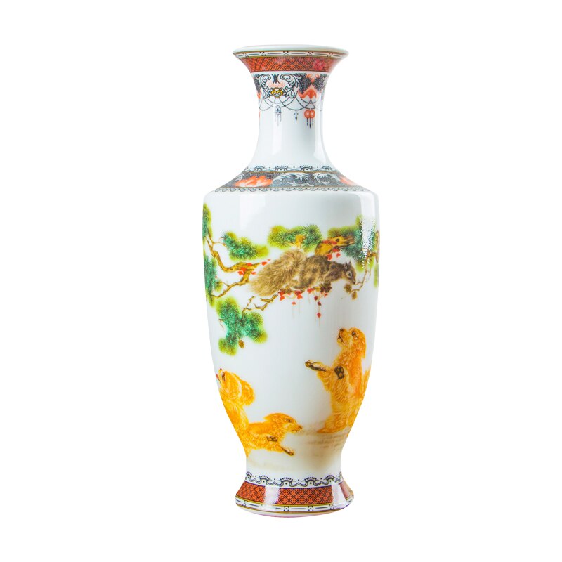 Classic Traditional Antique Jingdezhen Chinese Porcelain Flower Vase For Home Office Decor: E