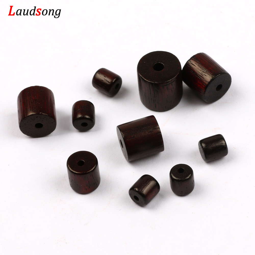 Cuentas de madera de sándalo cilíndricas naturales, espaciador de 6/8/10/12mm, cuentas de madera sueltas para fabricación de joyería, pulsera, accesorios DIY