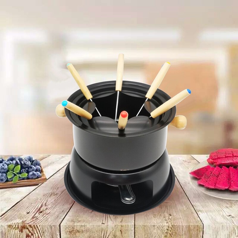 Chocolate Fondue Maker Set Multifunction Carbon Steel Ice Cream Chocolate Cheese Pot Melting Pot Fondue Set