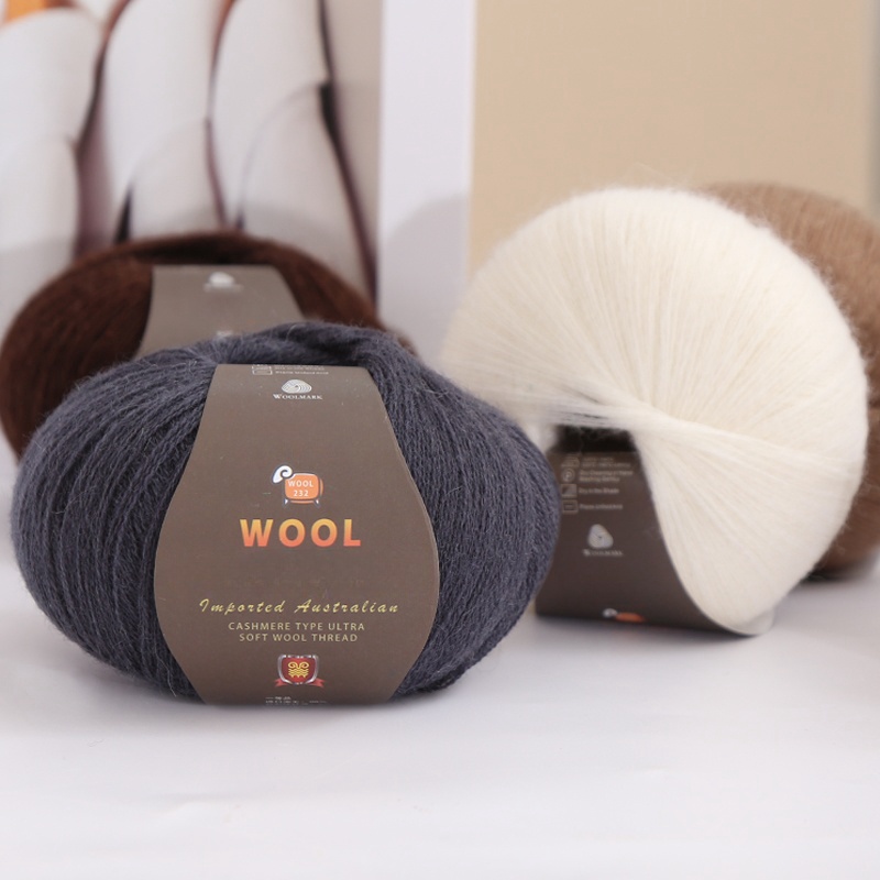 En stor pakke med  of 500g stk. kashmirgarn af fint uld, der bruges til håndlavet gør-det-selv-strikkegarn, til fremstilling af varme herre- og dametrøjer, tørklæder, huer, knæbeskyttere, handsker, bukser, tæpper, hobbyartikler og andre garnnøgler. , 1 poser = 10 stk. = 500g