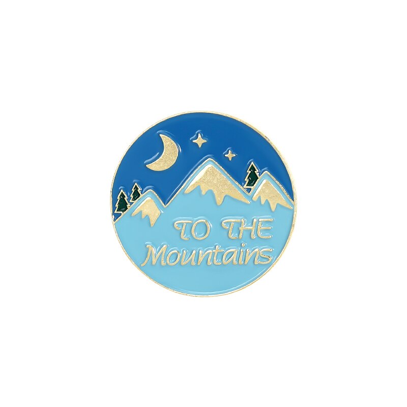 Travel Life Enamel Pin Outdoors Adventure Night Brooches Bag Lapel Pin Badges Mountaineering Telescope Jewelry Friends: style3