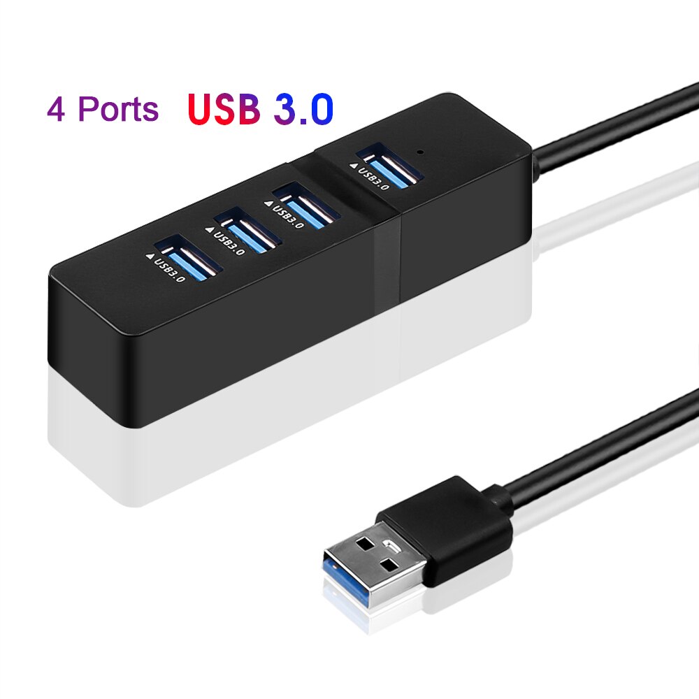 Kebidu hoge snelheid 4 -poorts usb 3.0- hub usb-splitter draagbare usb 2.0 -poorts usb-hub voor laptop, pc en tablet: 4 poorten 3.0