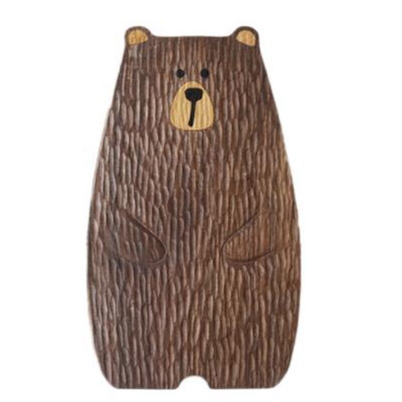 Cartoon Japanese Dim Sum Plate Wooden Plate Kid's Dinner Plate Decorative Plate Chopping Board: Light Grey