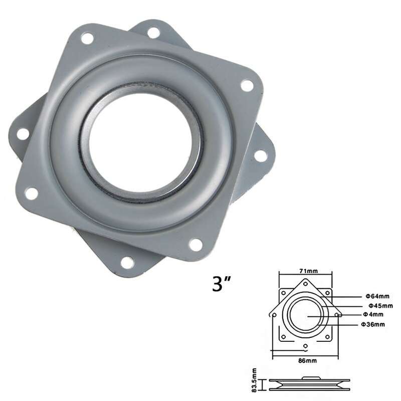 Plato giratorio de rodamiento cuadrado Lazy, plataforma giratoria de 3 &quot;/4&quot;/6 &quot;para TV, herramienta de escritorio,