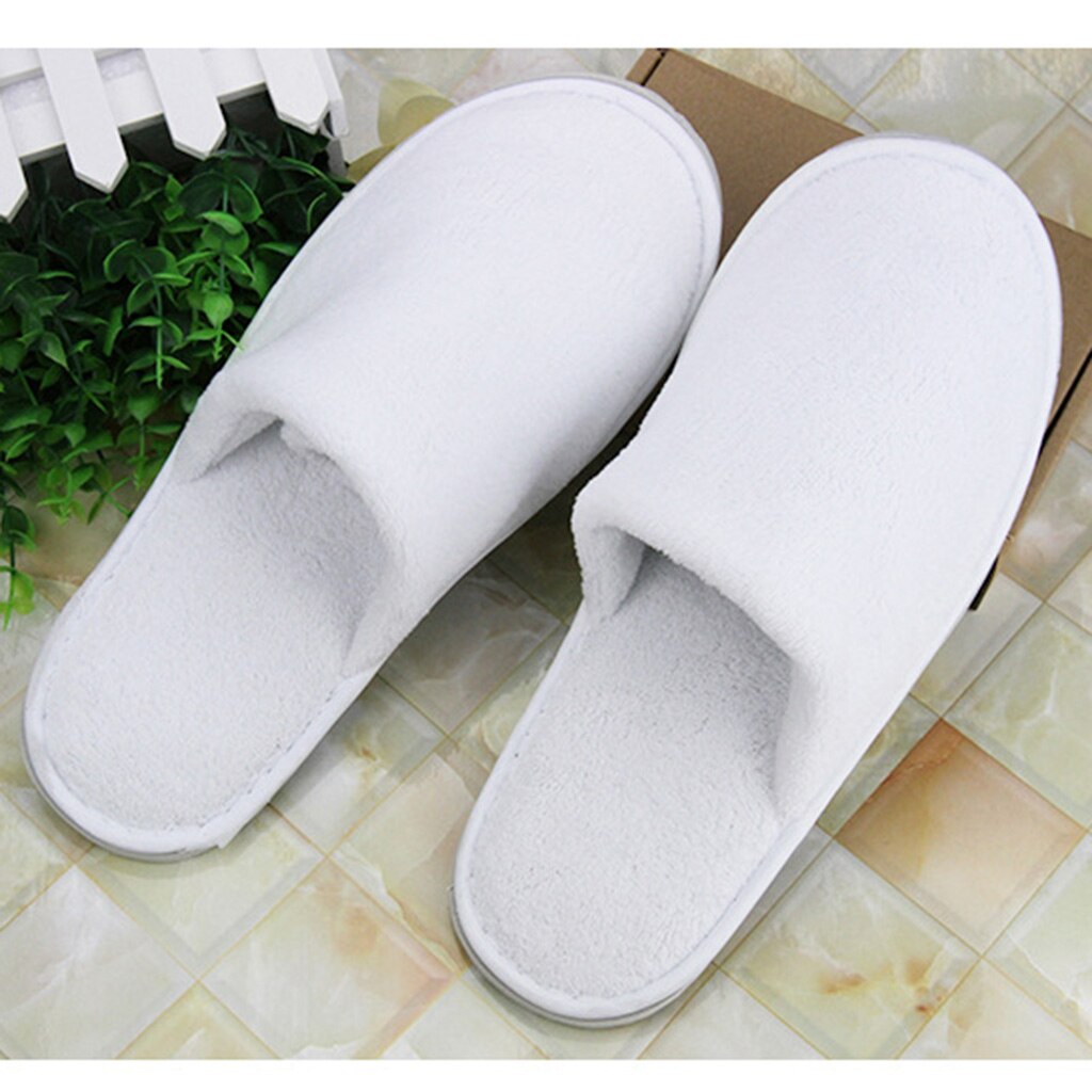 10 Pairs Disposable Slippers | One Time Closed Toe Non-Slip | for Hotel, Spa, Guest, Nail Salon Use | Made From Coral Fleece