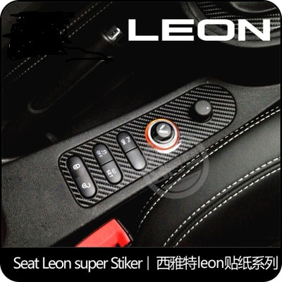 De koolstofvezel auto stickers van de centrale knop gebied voor seat leon cupra