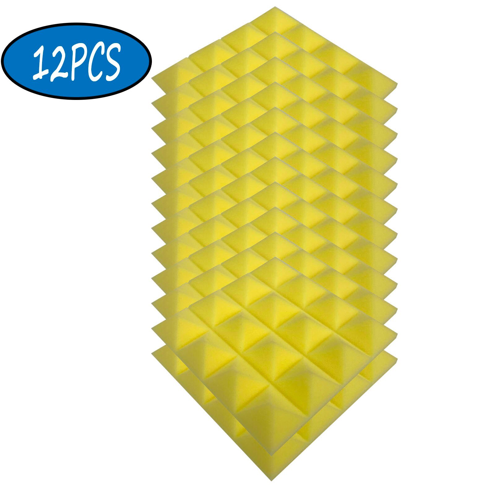 Home Scene Layout, Sound-absorbing Foam Wall, Indoor Sound-absorbing Cotton Soundproofing Foam Sound-Absorb Noise Sponge Foam: Yellow 