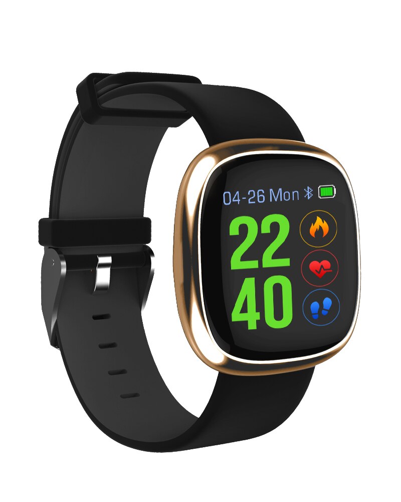 Smart Band Watch P2 Blood Pressure Heart Rate Monitor Smart Bracelet Pedometer Sleep Fitness Tracker for sport: Golden Black