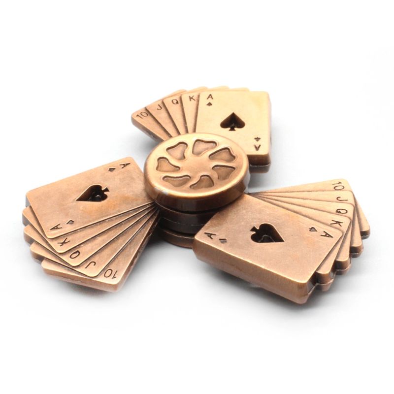 Poker Style Hand Spinner Game Toy Zinc Alloy Bearing High Speed Spinning Anxiety Stress Reducer Helping ADHD Focus Tool