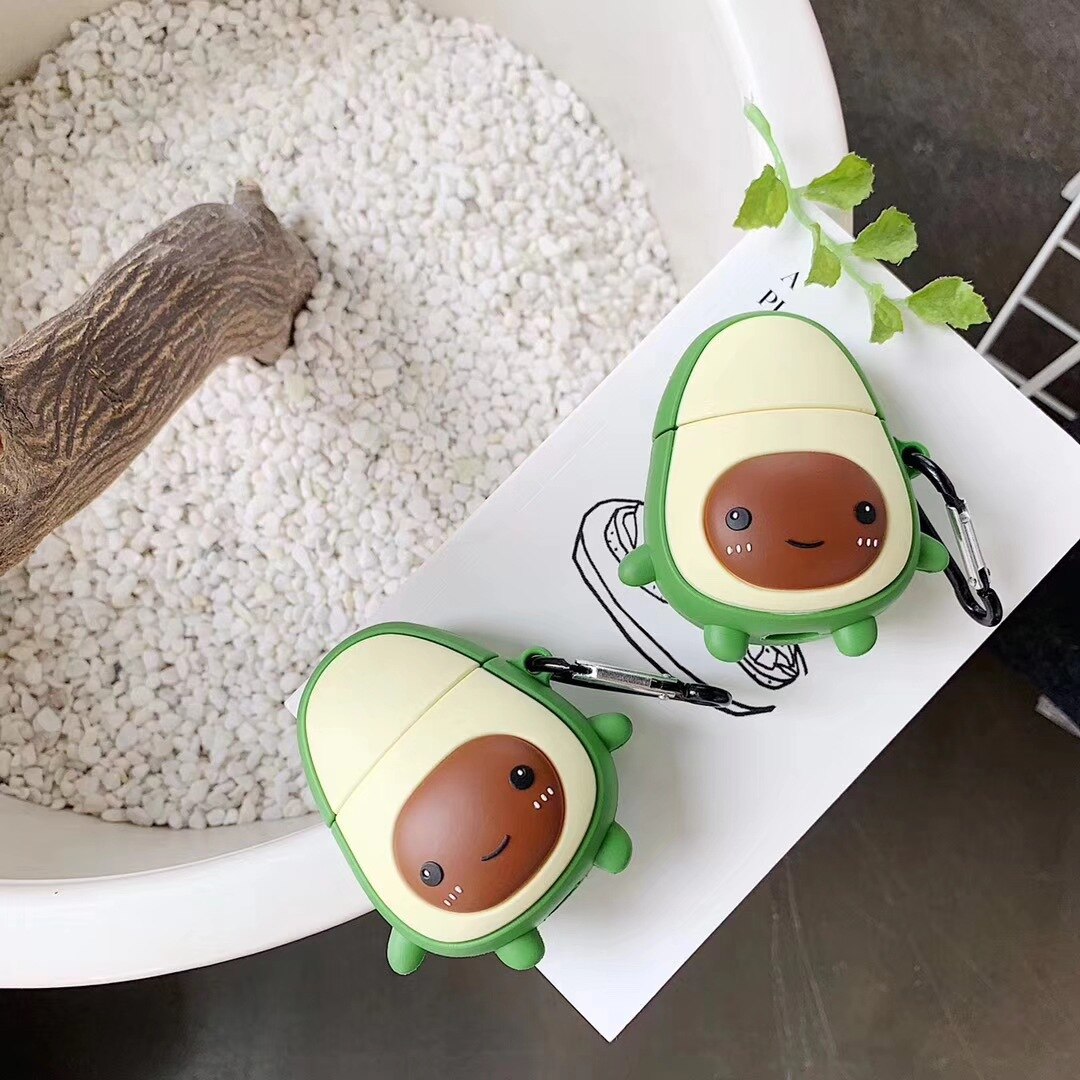 Voor Apple Oortelefoon Case Leuke 3D Cartoon Avocado Oortelefoon Doos Voor Apple Airpods 2 Silicone Headphone Cover Voor Airpods 1/2 case