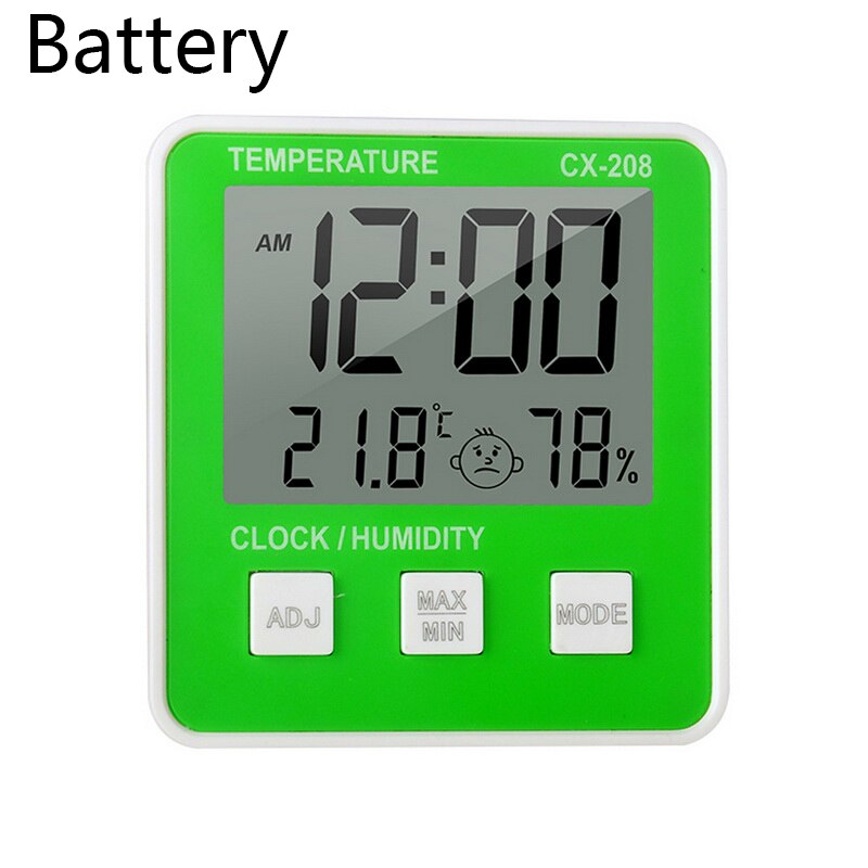 Indoor Thermometer Hygrometer Alarm LCD Digital Clock Calendar Weather Station Desk Clocks Temperature Meter Barometer: b