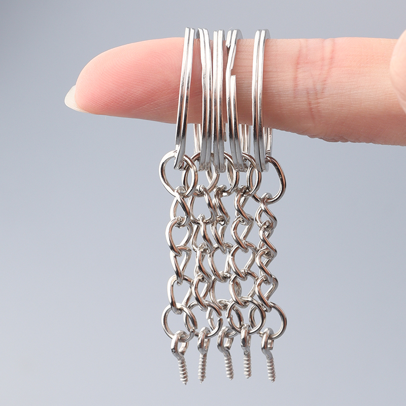 10pcs Screw Eye Pin Key Chain Key Ring keychain Bronze Rhodium Gold Color Keyrings Split Rings With Screw Pin Jewelry Making