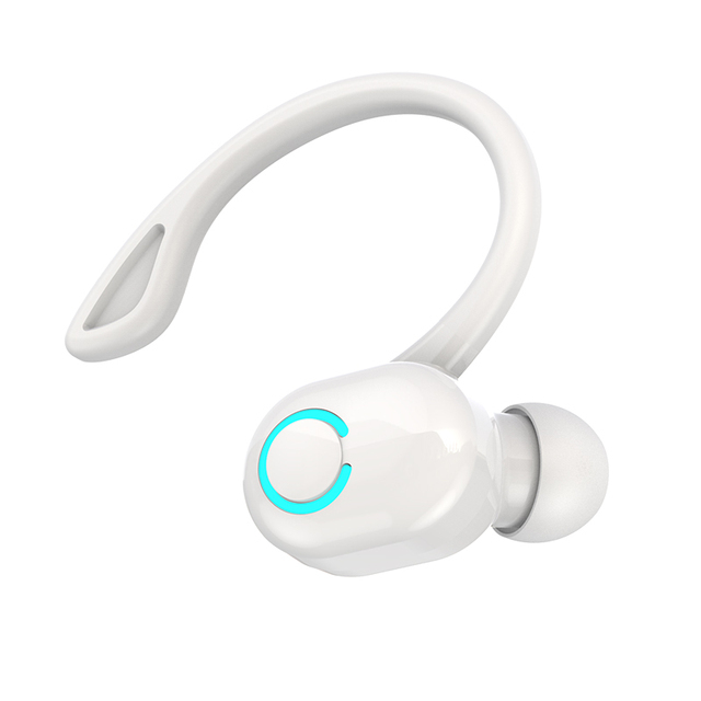 Słuchawki bezprzewodowe Bluetooth 5.0 słuchawki z mikrofonem pojedyncze douszne sportowe wodoodporne słuchawki douszne TWS zestaw głośnomówiący Bluetooth: WHITE
