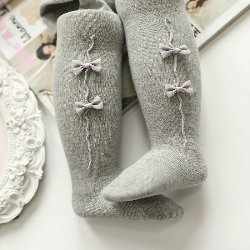 Collants de couleur Pure à nœud papillon pour bébé fille de 0 à 36 mois, 1 pièce, printemps-automne