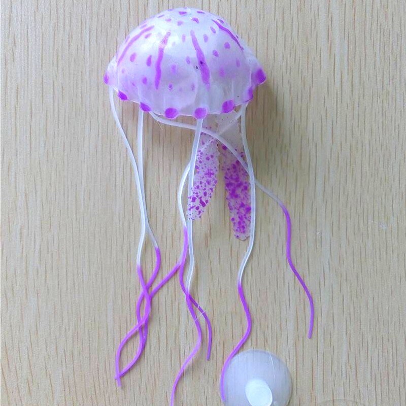 Gloeiende Effect Kunstmatige Kwallen Aquarium Aquarium Decoratie Mini Submarine Ornament 1Pcs: Purple