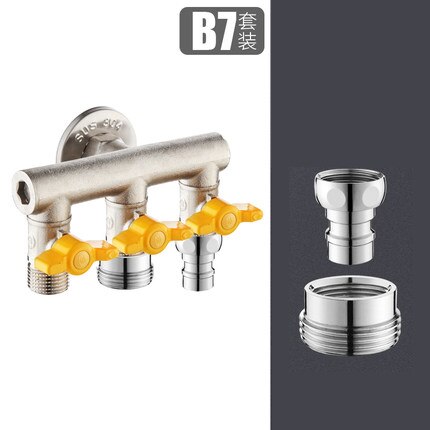 big flow DN15 Brass water valve bathroom faucet valve water inlet valve washing machine splitter angle valve: B7