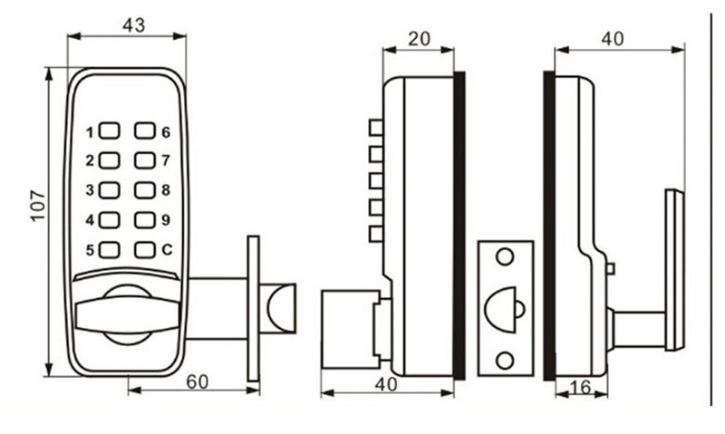 Waterproof Lever Handle Mechanical Combination Lockey Digital Numberal Deadbolt Door Coded Lock