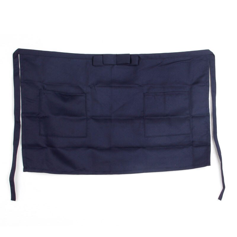 Delantal de media cintura para Bar, Pub, cocina, de algodón, 6 colores, para camarero, camarera: Azul marino