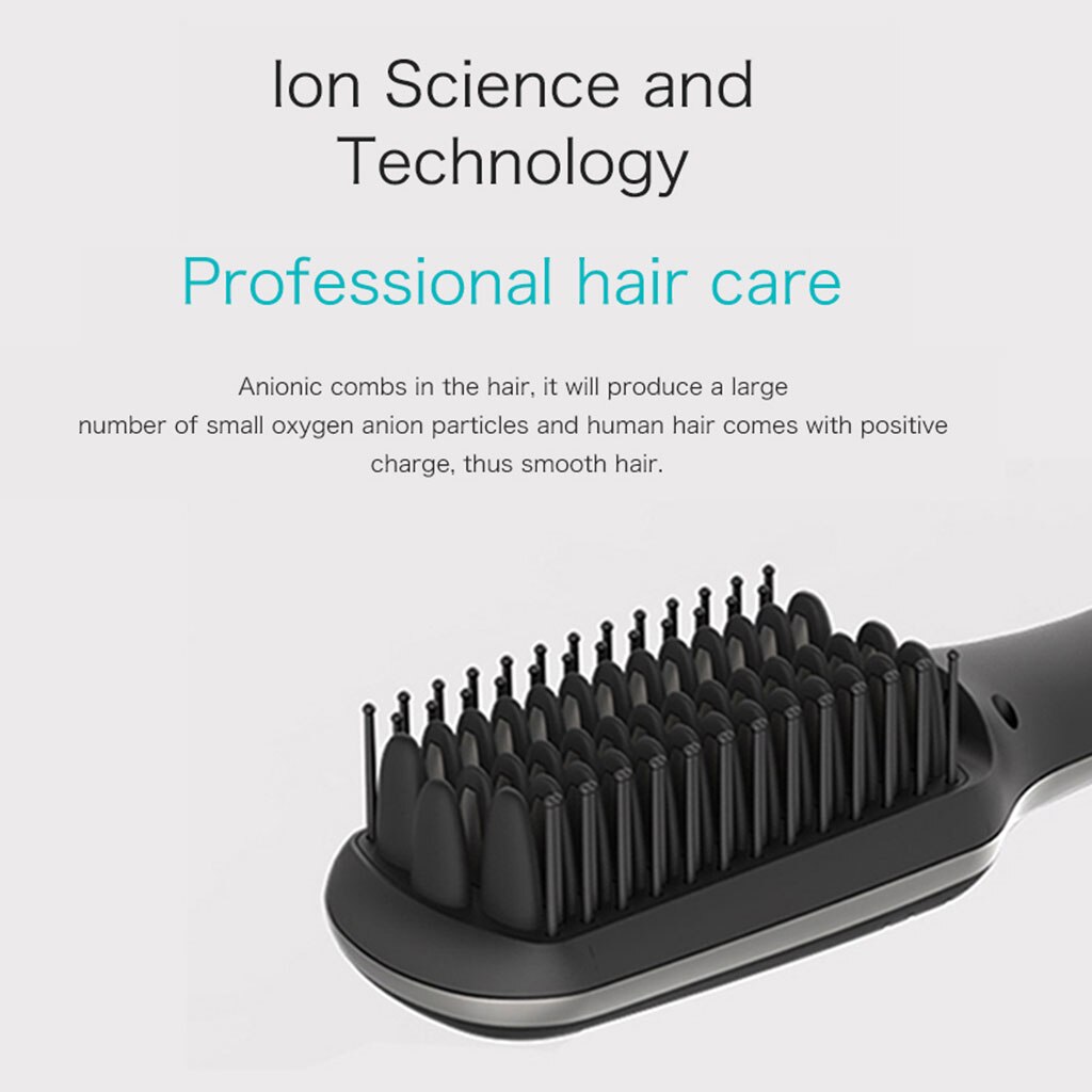 Electric Beard Straightener Multifunctional Hair Straighten Iron Comb Brush Quick Hair Styler Anti-scald For Men UK Plug