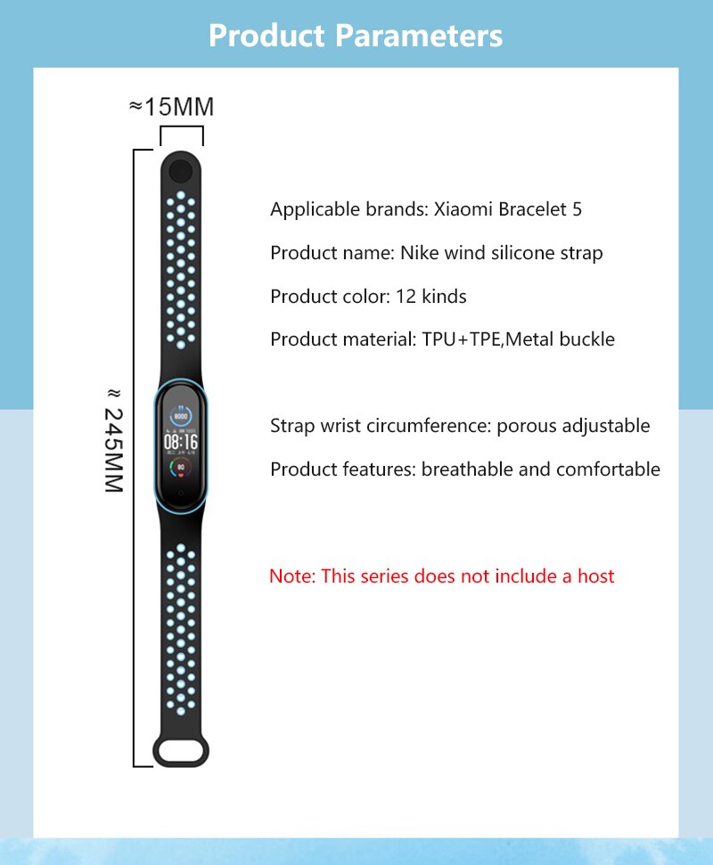 Bracelet for Xiaomi Mi Band 5 Sport Breathable Strap watch Silicone wrist strap For xiaomi mi band 5 bracelet Miband 5 4 3 Strap