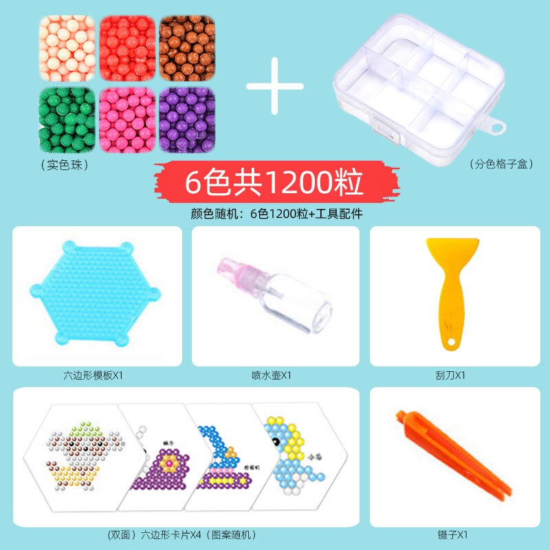 DIY Water Beads Set Toys for Children Montessori Education Brain Magic Box Kids Handmade Toys for Baby Girls Boys 3 5 7 8 Years: New 6Colors 1200