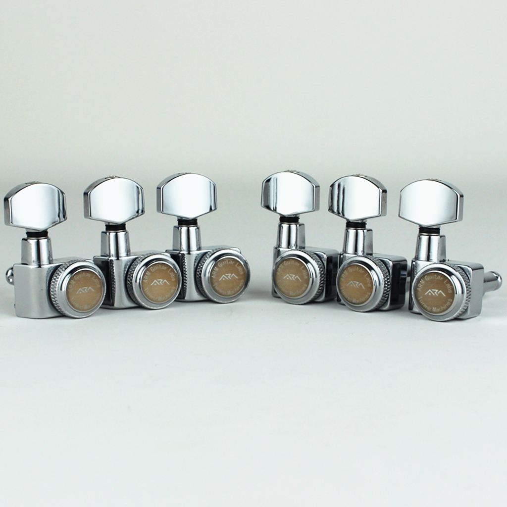 ARM Electric Guitar Metal Lock String Tuner Winder No Screws Needed ST TL SG LP Head Chromium Black Golden: WHITE