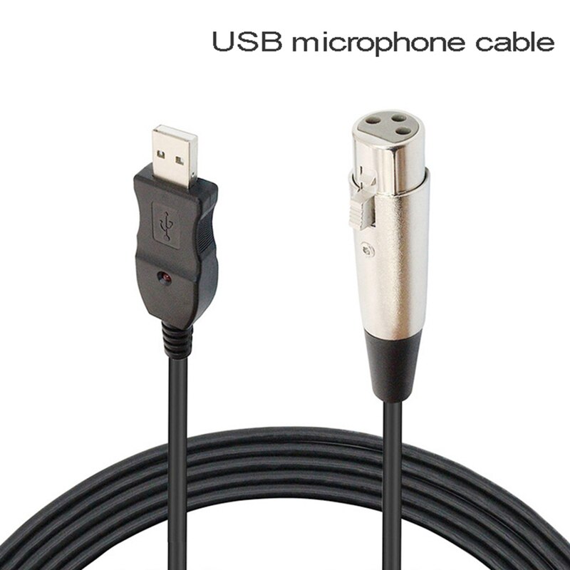 10ft (3 meter langes, symmetrisches xlr-buchse-auf-usb -2.0- kabel für instrumente und mikrofone (einzeln)