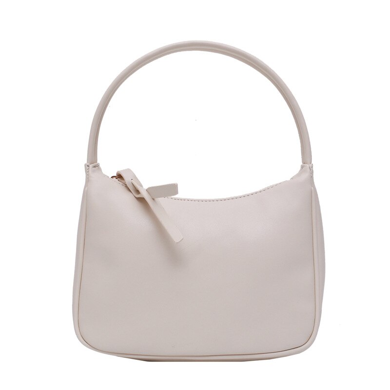 Vrouwen Tas Onderarm Baguette Retroone-Schouder Handtas: Creamy-white