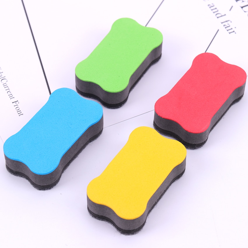 1pc tecknade ben whiteboard suddgummi 4 färger magnetiska tavla suddgummi torka torr skolan svart tavla markör renare brevpapper