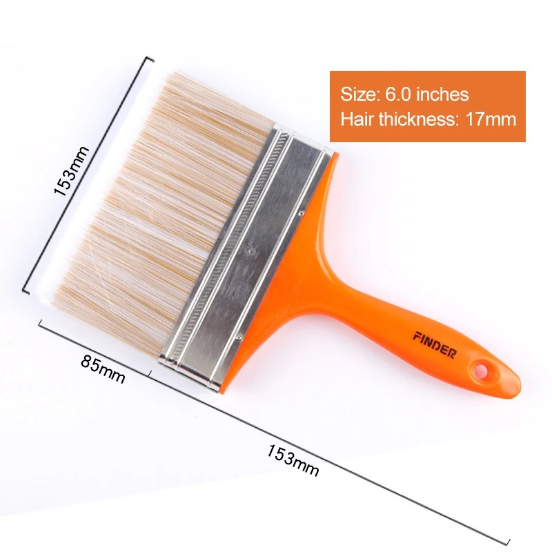 Cepillo de pintura de pared para mejorar el hogar, cerdas suaves para mascotas, cepillo de limpieza duradero, mango de ABS, herramientas de pintura al óleo para decoración del hogar: naranja