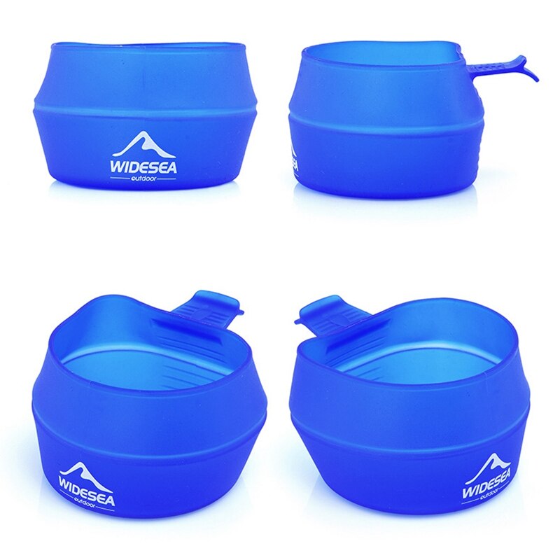 Widesea Camping 250Ml TPE Falten Tasse Außen Tasche Schüssel Geschirr Kochgeschirr Tragbare Griff Tourismus Becher Wandern