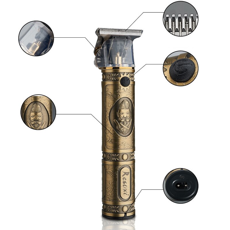 T9 Electric Hair Trimmer USB Rechargeable Hair Clipper Cordless Shaver Men Baldheaded Hair Clipper Barber Hair Cutting Machine