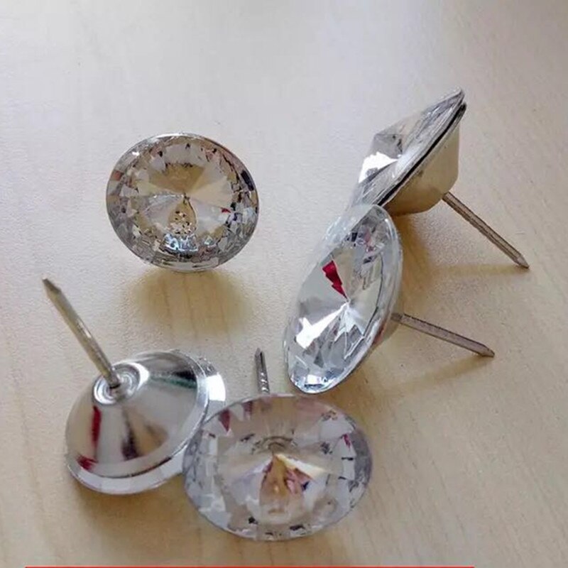 50 st/lot 18-30mm akryl rhineston kristallknappar klädsel spik stud bäddsoffa sänggavel dekor möbelspik