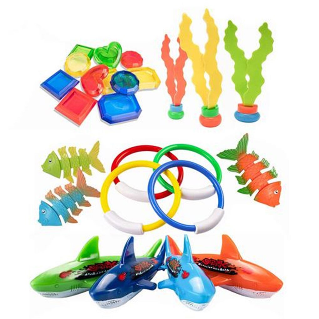 26 Stks/set Kinderen Duiken Spel Speelgoed Set Kids Onderwater Zwemmen Duiken Training Speelgoed Kit: Default Title