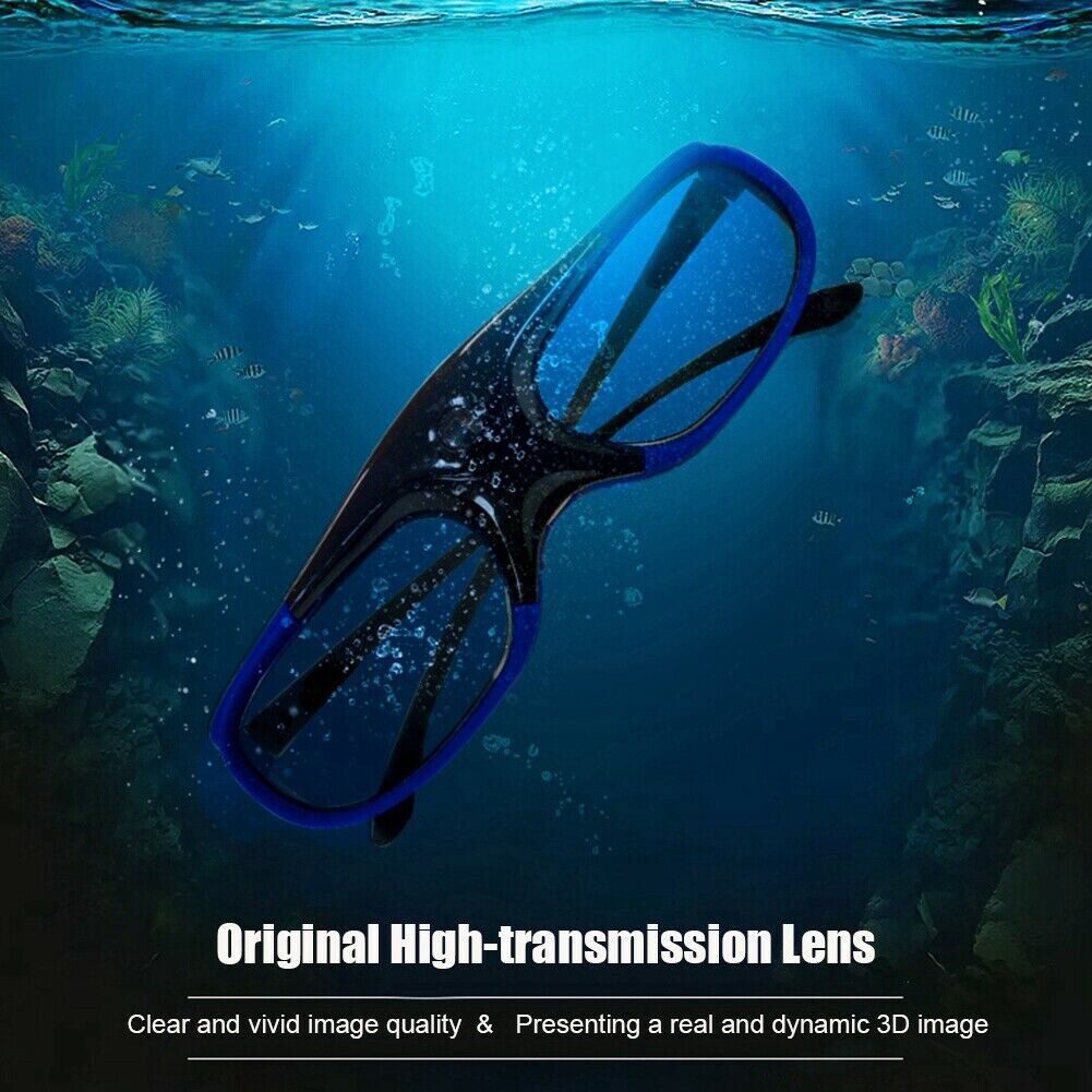 Visual LCD Chip Active Shutter Practical Ultra Clear USB Rechargeable With Battery Foldable 3D Glasses For DLP Link Projector