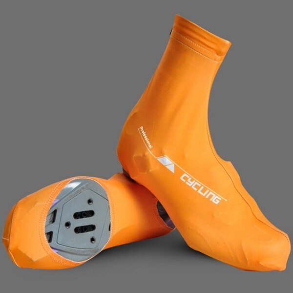 Winter Spandex Durable Absorption Breathable Cycling Shoes Covers Bicycle Bike Zippered Overshoes Equipment Man/Women: Orange / XL