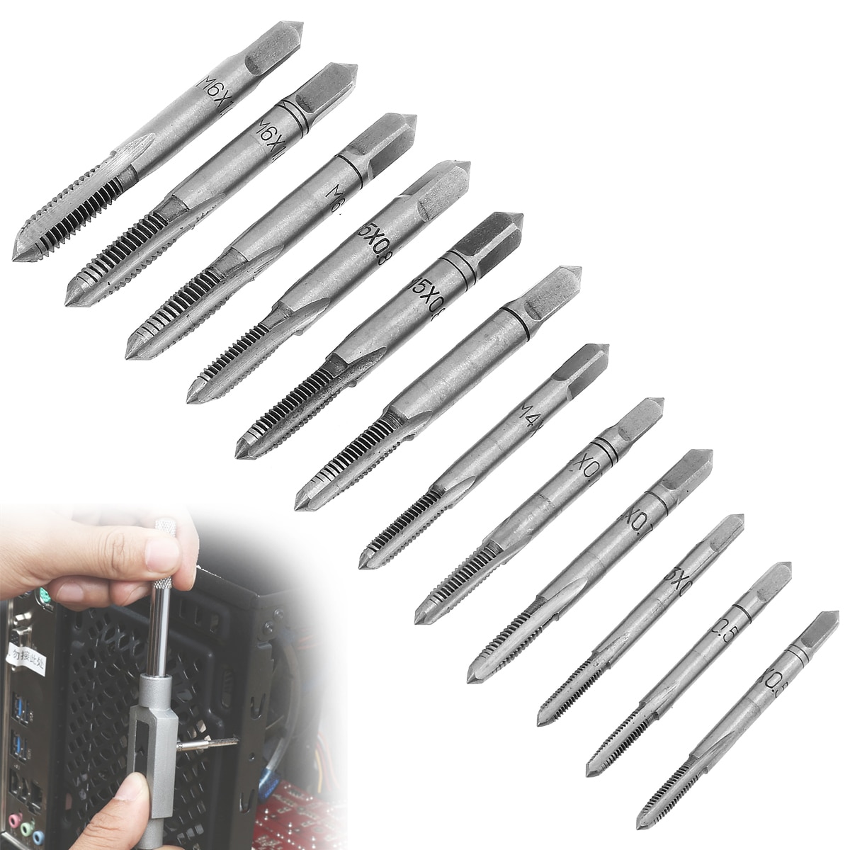 32pcs/Set HSS Metric Tap & Die Set M3-M12 1st 2nd & Plug Finishing For Metalworking Hand Tool Set