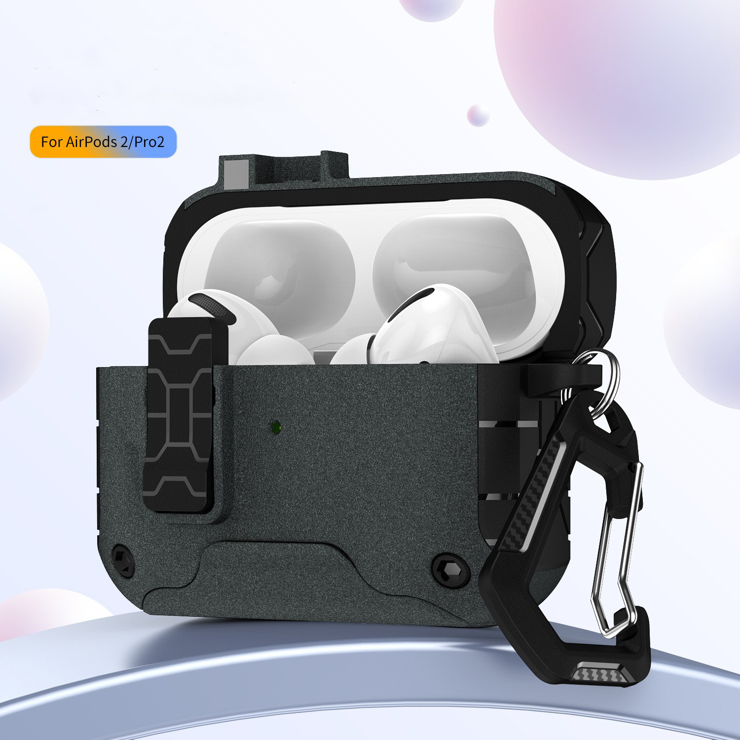 Secure Lock Clip Oortelefoon Case Cover Voor AirPods Pro 2e Generatie Schokbestendig Case Voor AirPods 4 Pro 2 Met Telefoon houder: 3x / Olive