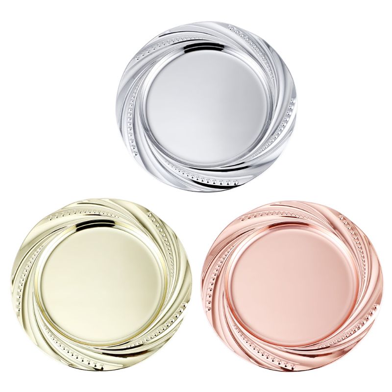2 stuks Elegante Roestvrij Staal Diner Plaat Schotel Salade Fruit Voedsel Container Lade