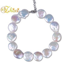 [ZHIXI] Real Água Doce da Pérola Barroca Jóias Tornozeleiras 12-13mm Trendy belas jewlery Para As Mulheres Do Partido Da Menina [F201]